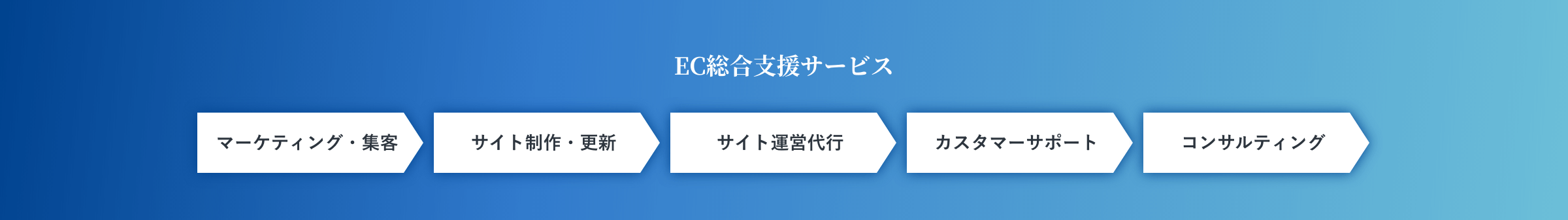 EC総合支援サービス マーケティング・集客 マーケティング・集客 EC運営代行 カスタマーサポート コンサルティング